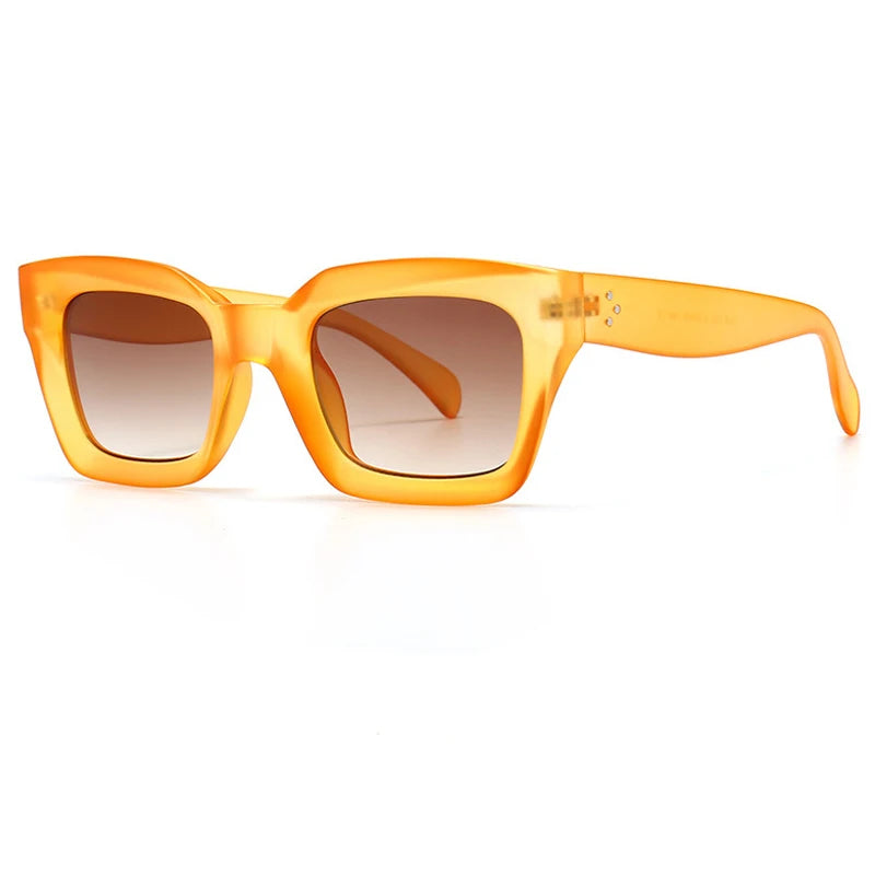 Zonnig oranje transparante zonnebril