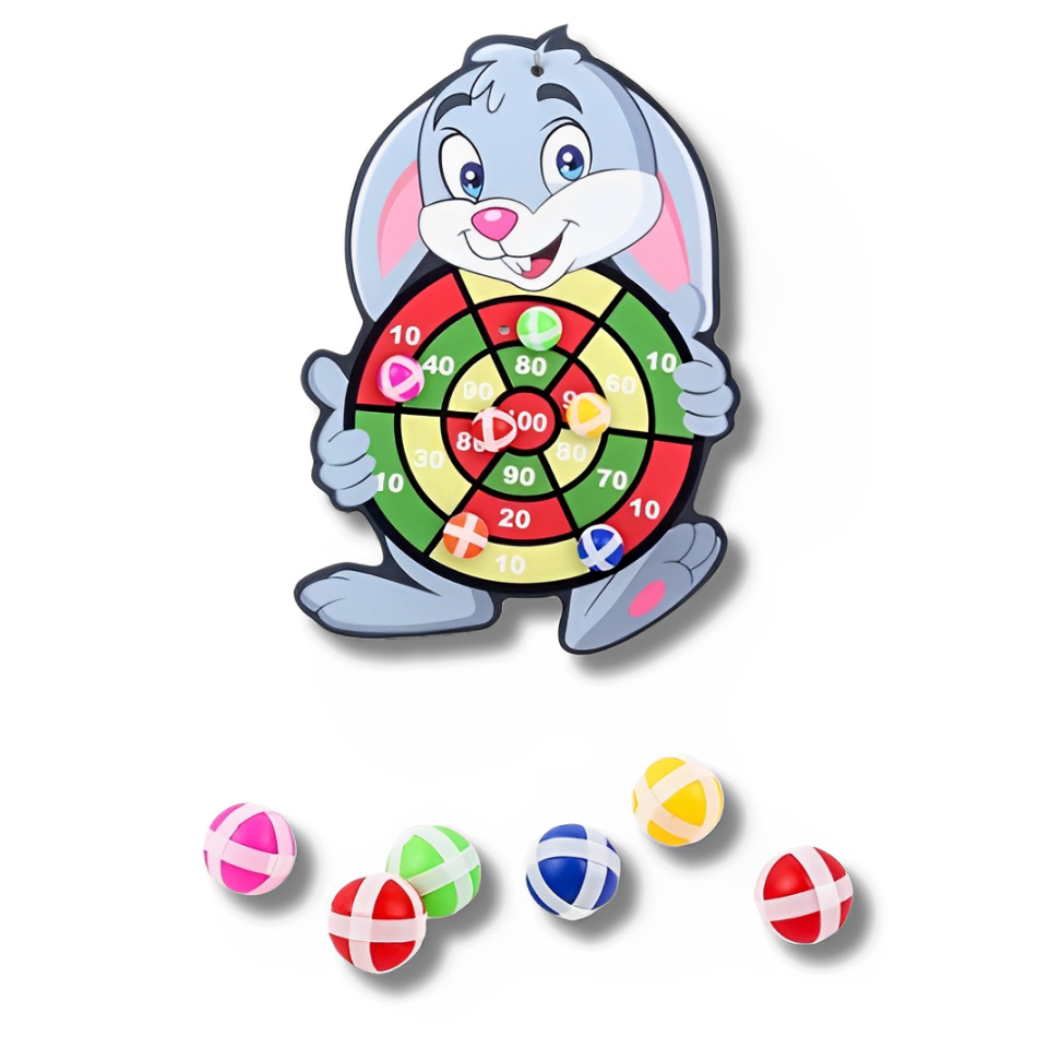 Cartoon Dart Bord voor Kinderen met zachte stof en kleurrijke ballen voor veilig en leuk spelen.