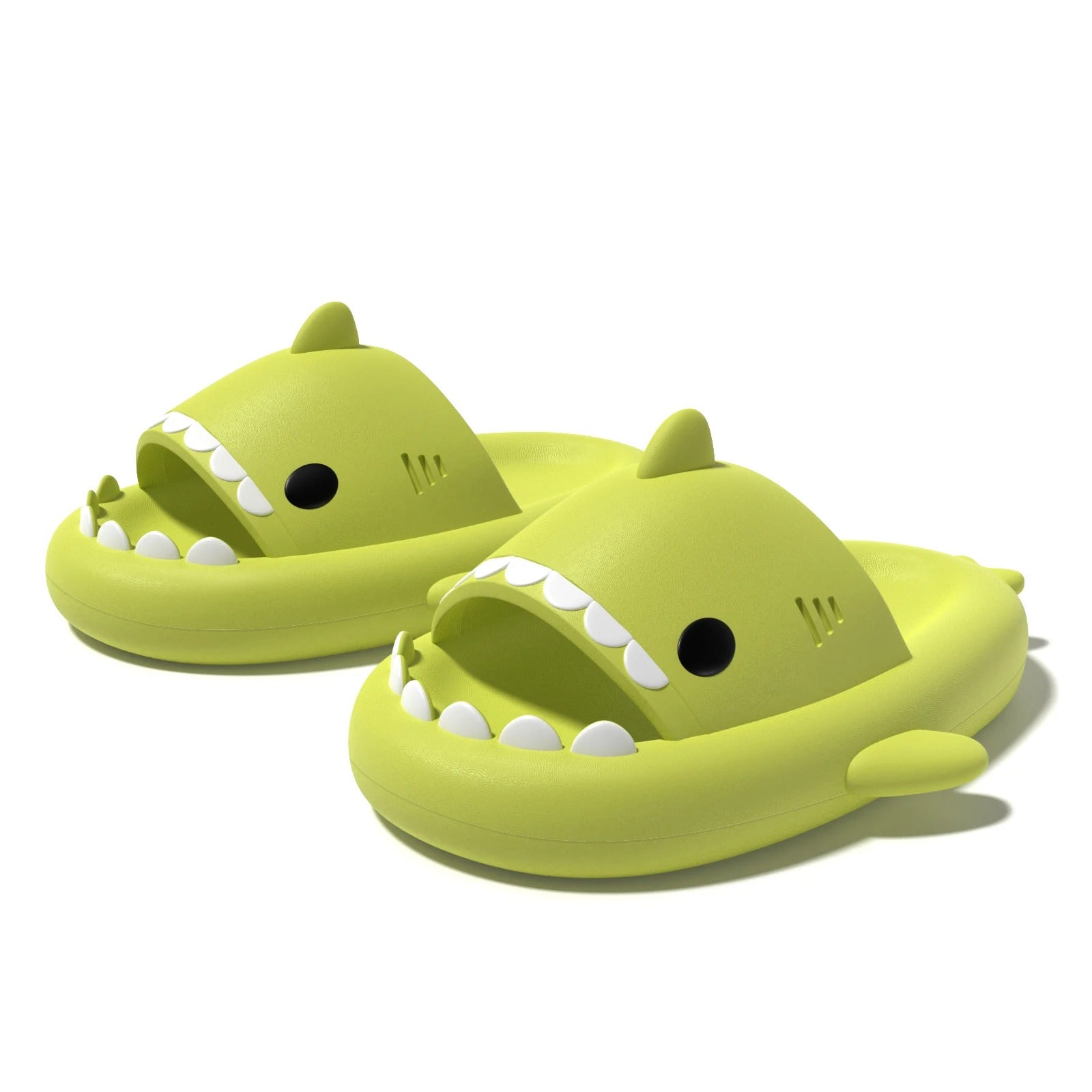 Sharky's™ - Haaien Slippers in groengeel.