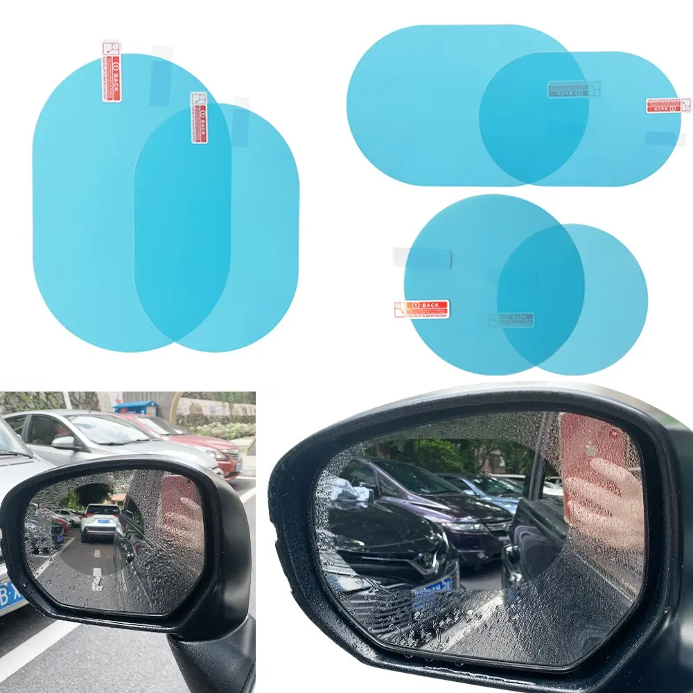 Waterafstotende autospiegel strips op binnenkant autospiege