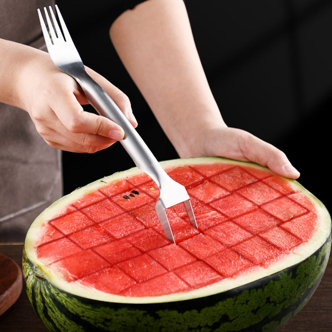 Multifunctionele fruitvork van de Watermeloen Tool in detail