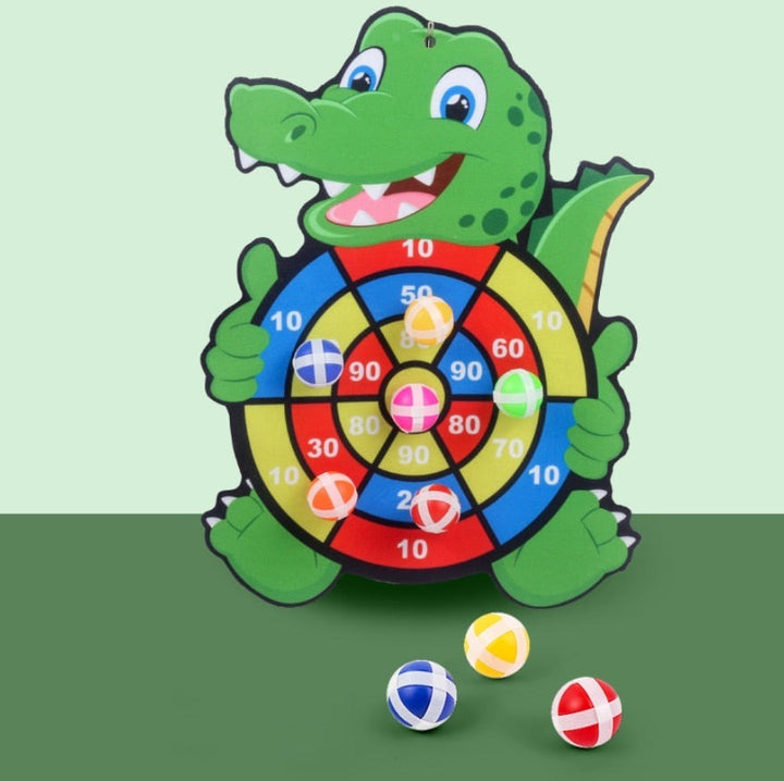 Kleurrijk Krokodil Dartbord voor Kinderen - Veilig spelen met een vleugje avontuur.