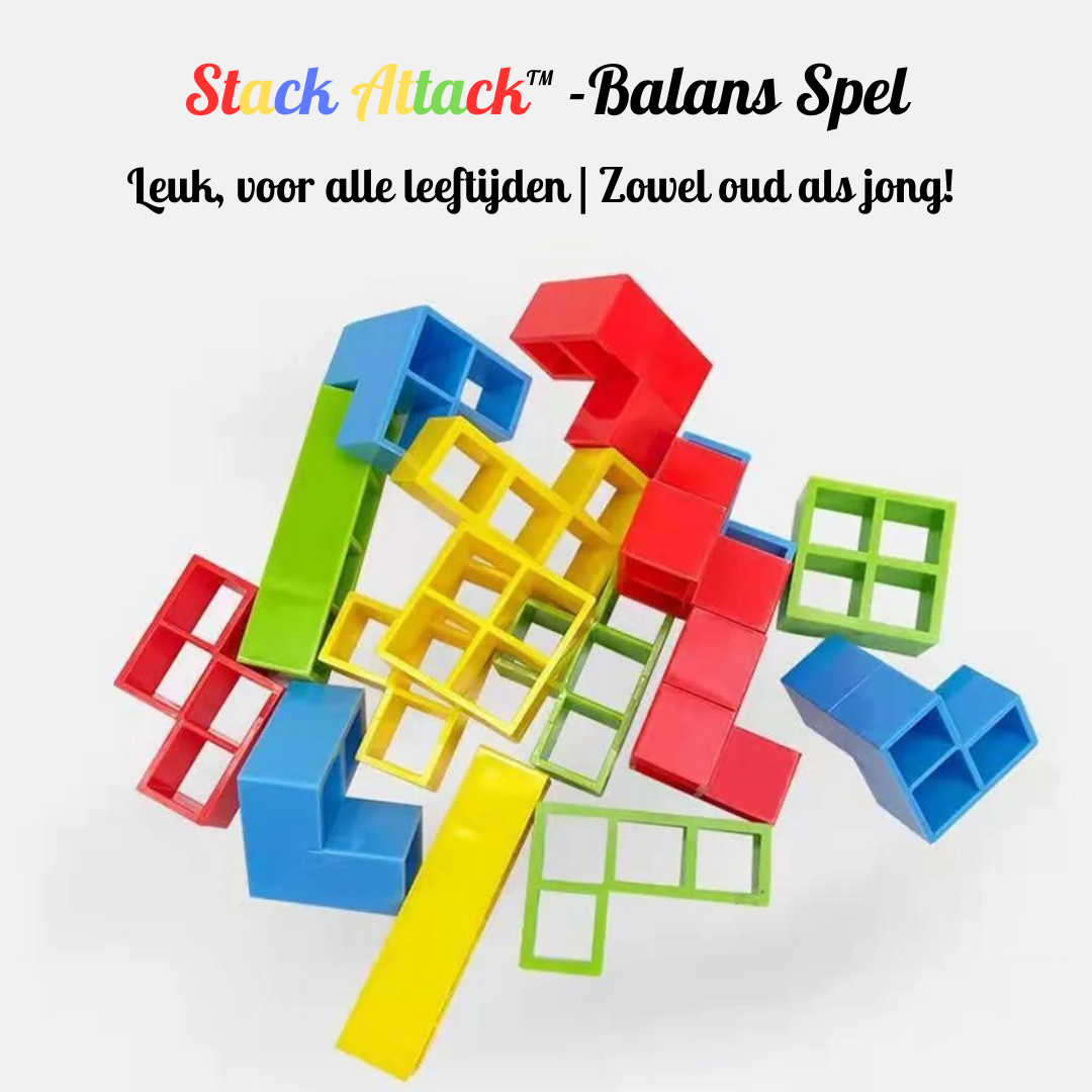 Plezier voor alle leeftijden met Stack Attack™ - Tetra Tower Balans Spel"