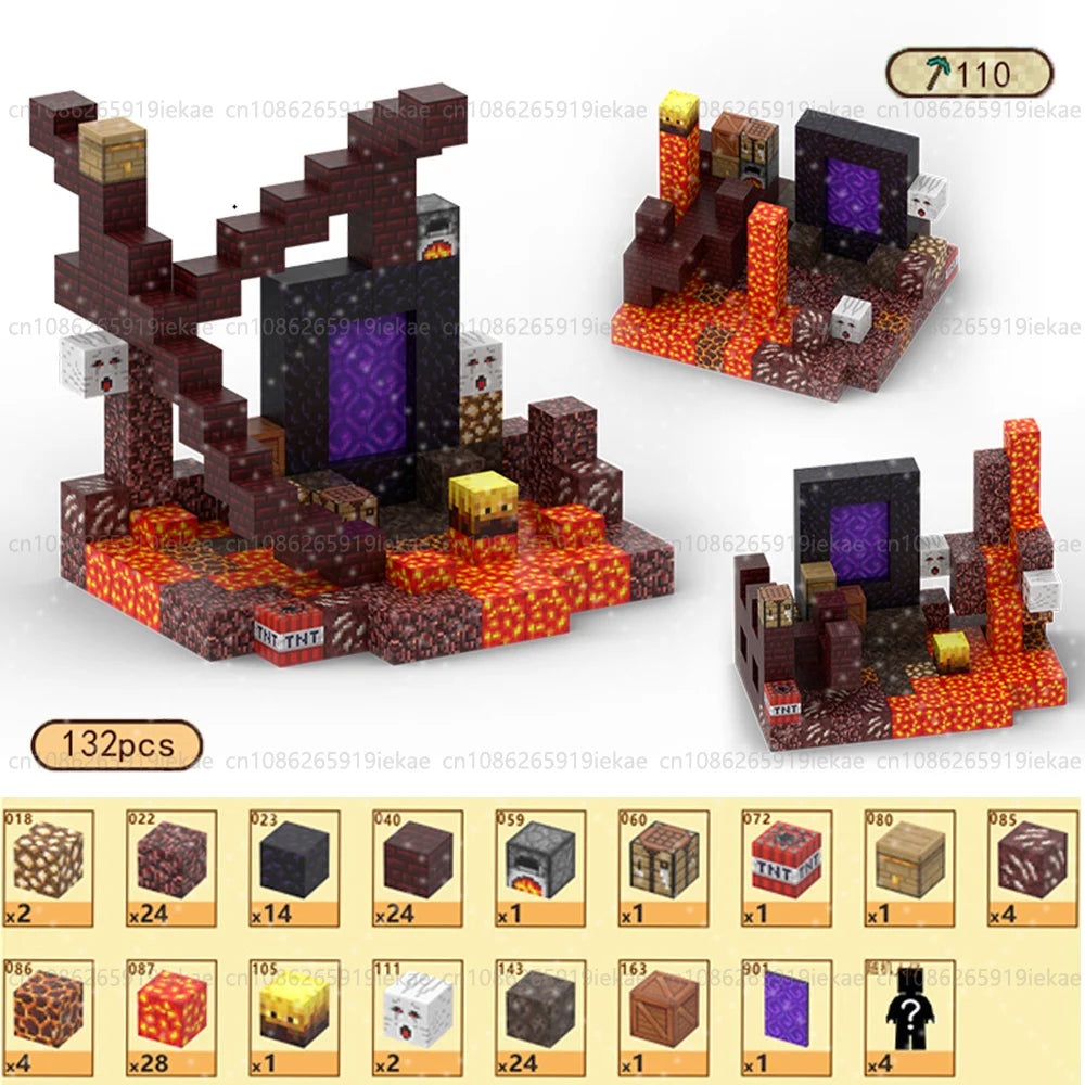 Voor een gigantisch Nether-portaal in Minecraft-stijl, gebruik deze set van 132 blokken.