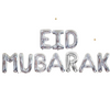 Eid Mubarak oplaasletters in sprankelend zilver