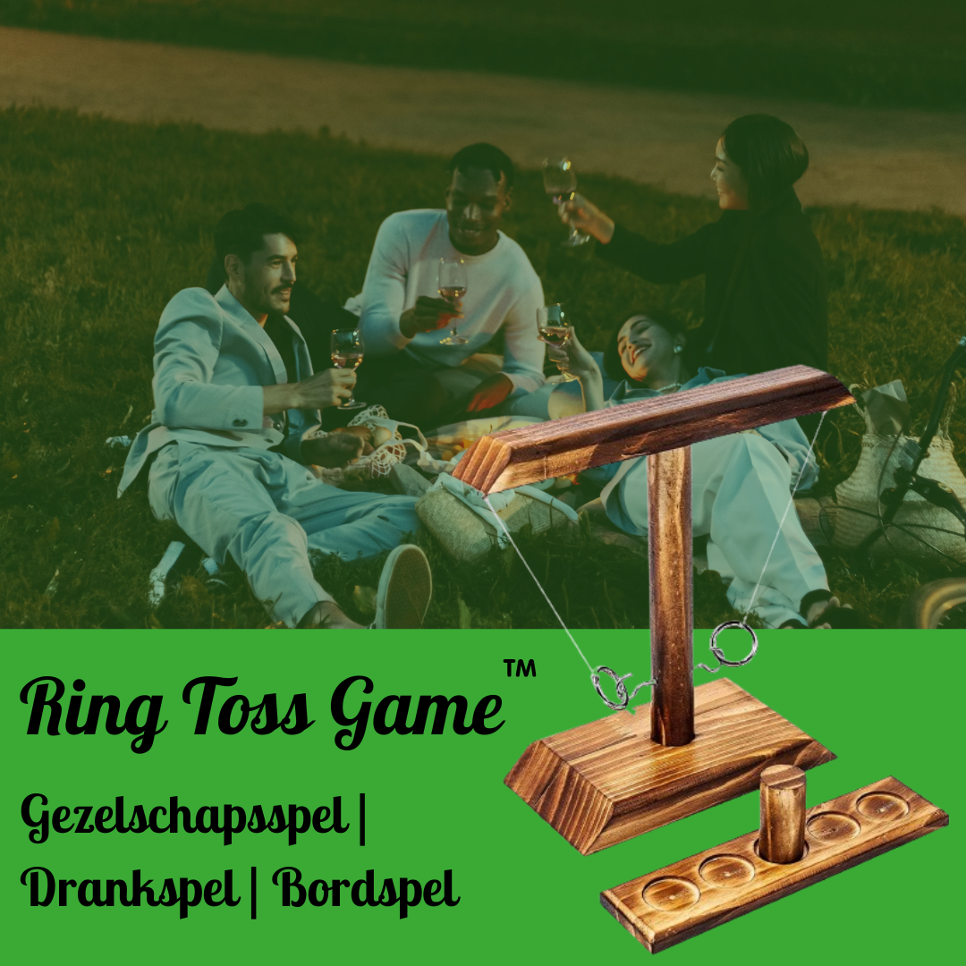 Afbeelding van het Ring Toss-spel, klaar voor een spannend drankspel met vrienden.