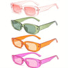 Set van 4 Stuks Rechthoekige Retro Brillen - Roze, Groen, Oranje, Paars