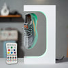 Sneaker zweeft boven de AirStep™ display met helder LED-licht