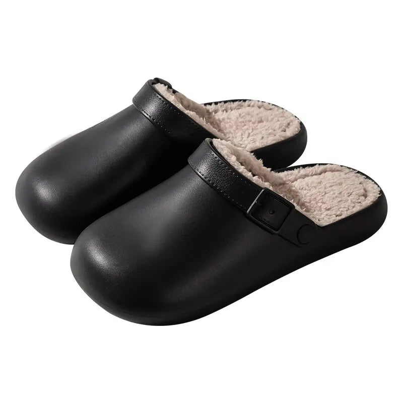 Zwarte Klompie's™ Vrouwen Winter Thuis Katoenen Pantoffels - Tijdloos en Trendy Comfort