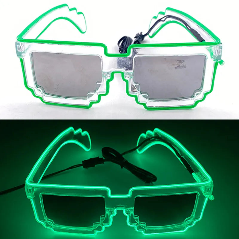 vontuurlijke Groene Minecraft LED Neon Festival Bril