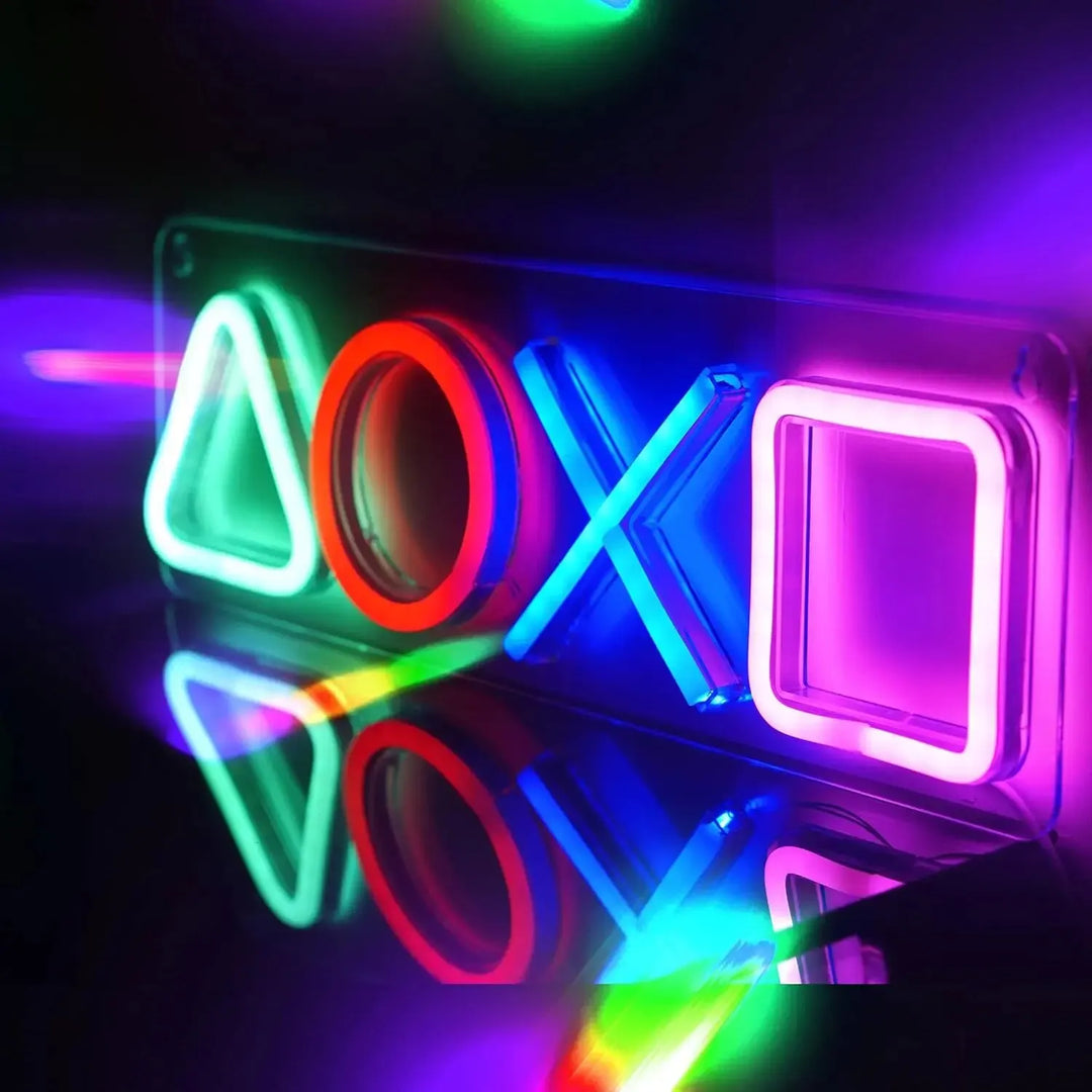 PS4 knoppen neon verlichting
