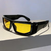 Opvallende zwart-gele festival zonnebril - Vintage Zonnebril