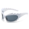 Trendy witte Fashion Flame Zonnebril - Hippe Eyewear voor de Zomer