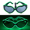Betoverende Groene Hartvormige LED Neon Festival Bril