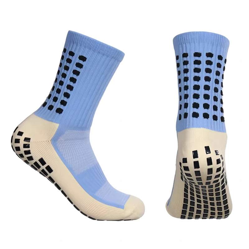 DrillKing™ Grip Sokken in lichtblauw - Verhoog je stabiliteit op het veld