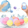 Een set van Splashy's™ herbruikbare waterballonnen, gepresenteerd op een witte achtergrond om hun heldere kleuren te benadrukken.