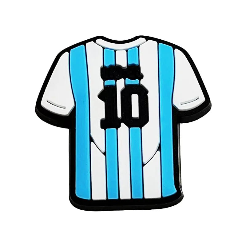 Croc-versiering met een afbeelding van Messi's voetbalshirt van argentinië