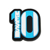 Croc-versiering met het nummer 10 en het logo van het Argentijnse elftal.