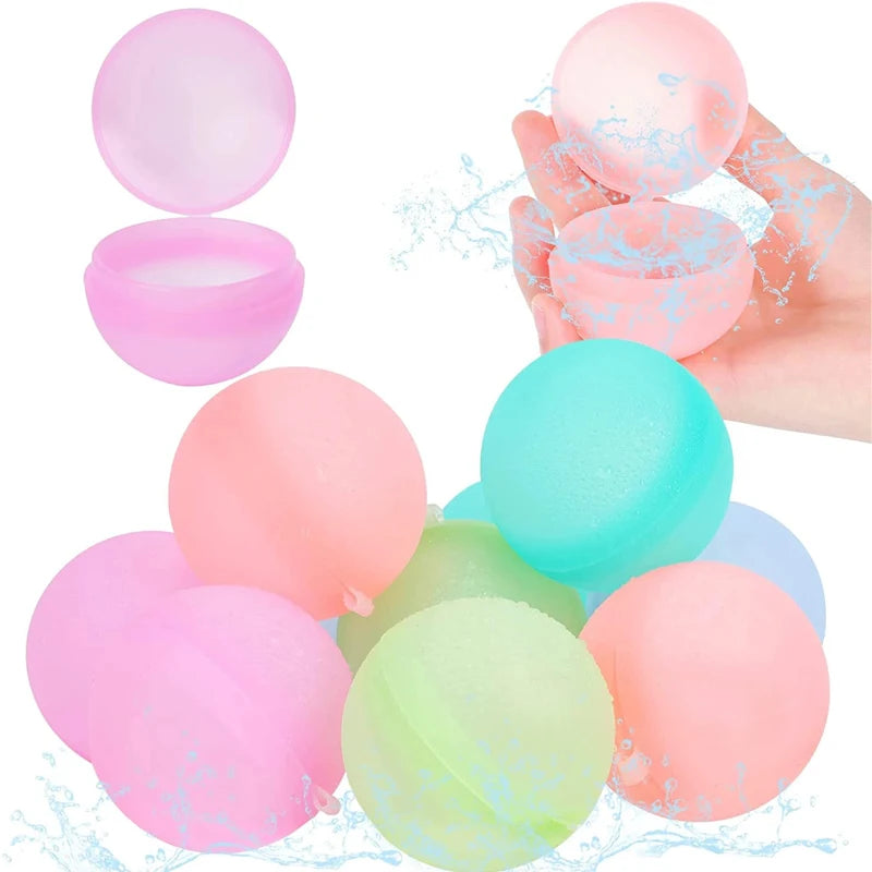 Splashy's™ herbruikbare waterballonnen, perfect gevuld en klaar voor gebruik, op een heldere witte achtergrond.