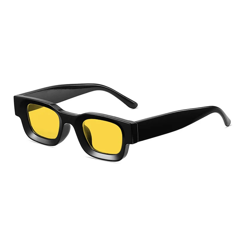 Retro Fashion Bril met zwarte montuur en gele touches - levendig en eigentijds!