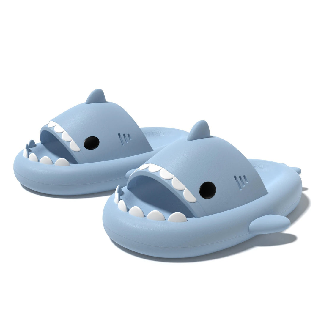 Sharky's™ - Haaien Slippers in lichtblauw.
