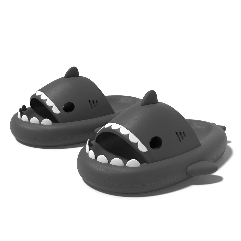 Sharky's™ - Haaien Slippers in donkergrijs.
