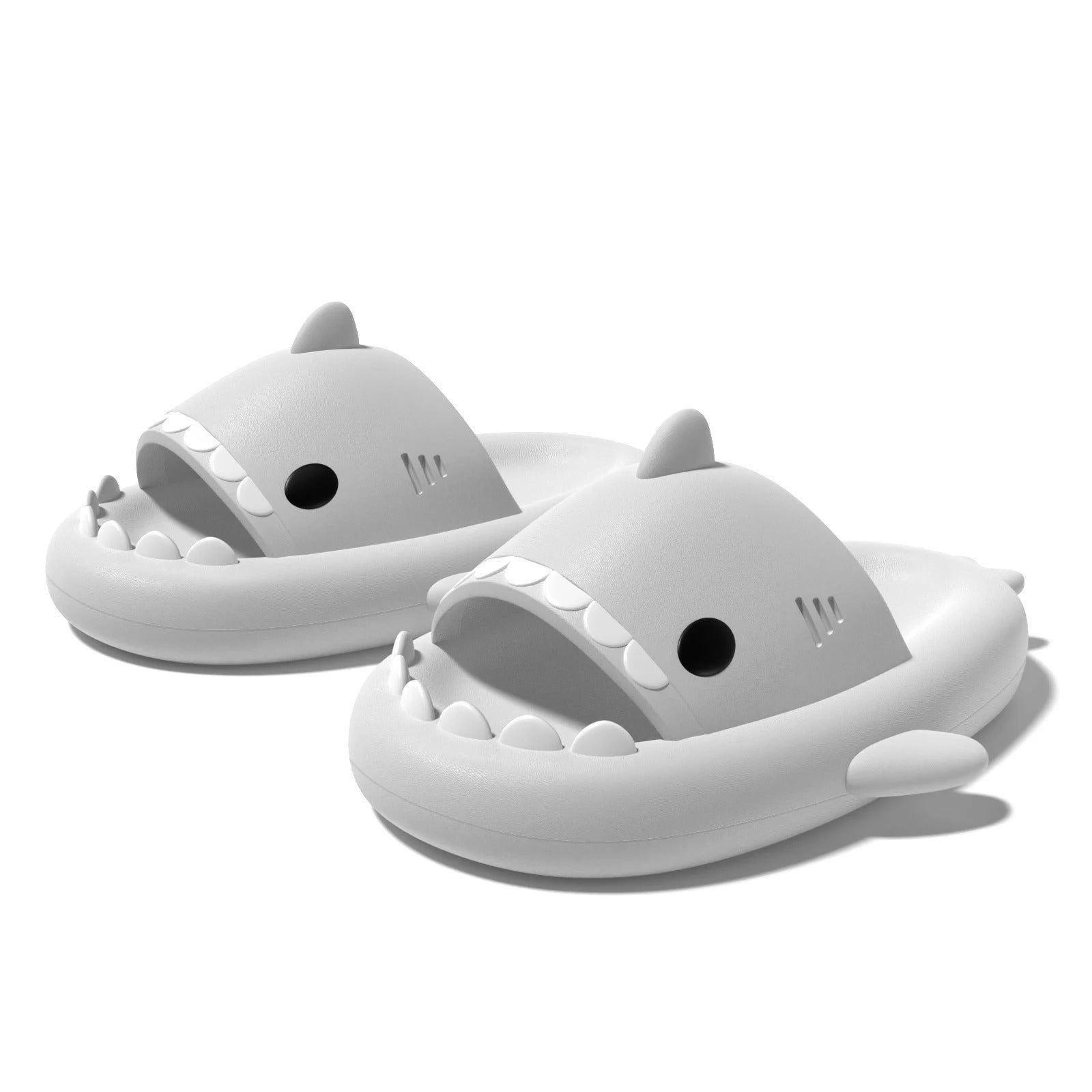 Sharky's™ - Haaien Slippers in lichtgrijs.