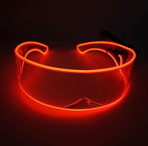 Felle rode LED Light 360° Bril voor een gedurfde statement.