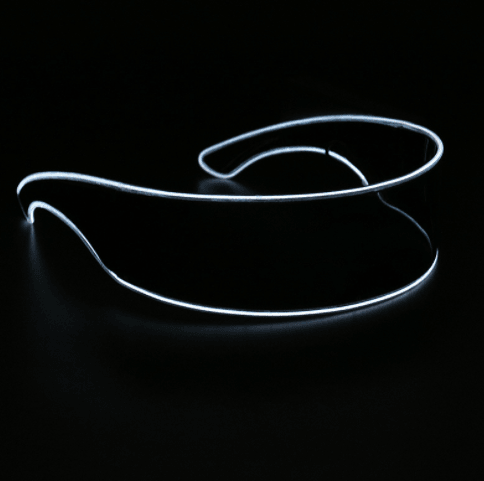 Chique wit/donker LED Light 360° Bril voor een elegante look.