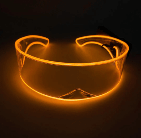 Levendige oranje LED Light 360° Bril voor een energieke look.