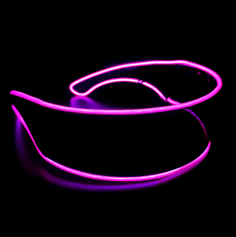 Zacht roze/donker LED Light 360° Bril voor een romantische look