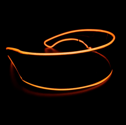 Helder oranje/donker LED Light 360° Bril voor een opvallende uitstraling.