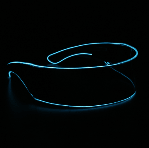 Diep blauw/donker LED Light 360° Bril voor een mysterieuze uitstraling.