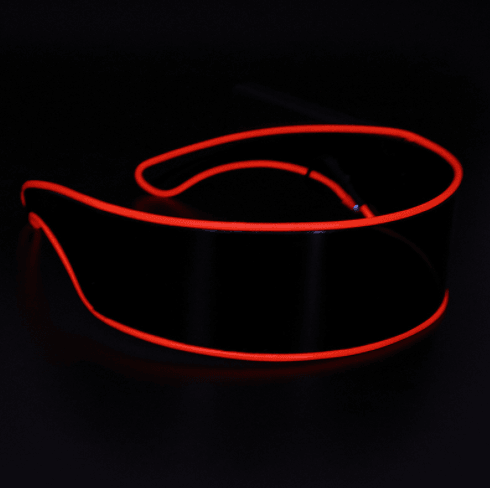 Krachtige rood/donker LED Light 360° Bril voor een mysterieuze look.