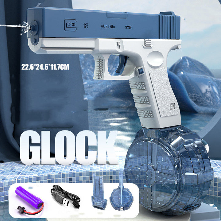Blauwe AquaGlock™ waterpistool, ideaal voor watergevechten"